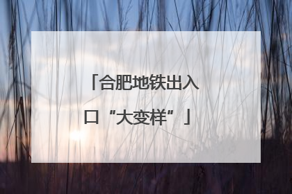 合肥地铁出入口“大变样”