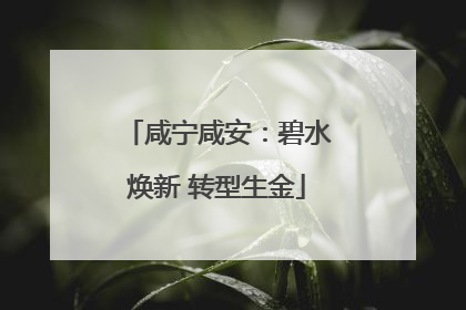 咸宁咸安：碧水焕新 转型生金