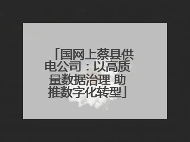 国网上蔡县供电公司：以高质量数据治理 助推数字化转型