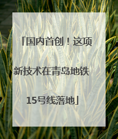 国内首创！这项新技术在青岛地铁15号线落地