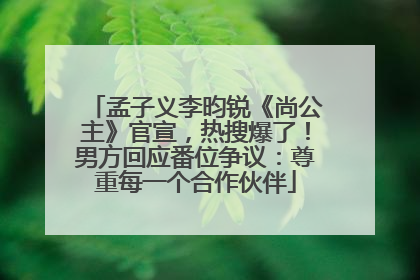 孟子义李昀锐《尚公主》官宣，热搜爆了！男方回应番位争议：尊重每一个合作伙伴