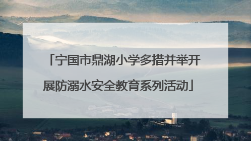 宁国市鼎湖小学多措并举开展防溺水安全教育系列活动
