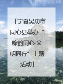 宁夏吴忠市同心县举办“粽韵同心·文明同行”主题活动