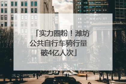 实力圈粉！潍坊公共自行车骑行量破4亿人次