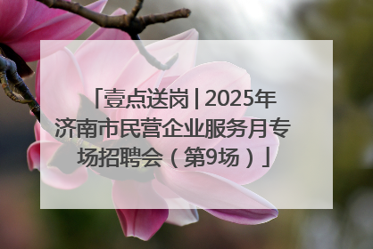 壹点送岗│2025年济南市民营企业服务月专场招聘会（第9场）