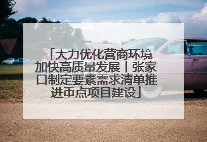 大力优化营商环境 加快高质量发展丨张家口制定要素需求清单推进重点项目建设