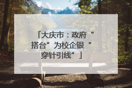 大庆市：政府“搭台”为校企银“穿针引线”
