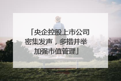 央企控股上市公司密集发声，多措并举加强市值管理