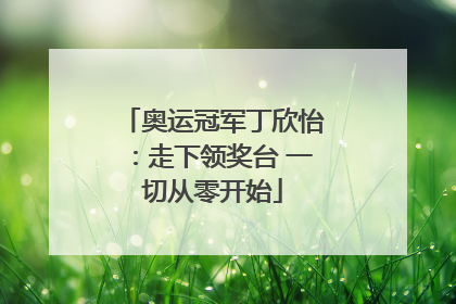 奥运冠军丁欣怡：走下领奖台 一切从零开始