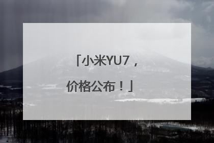 小米YU7，价格公布！