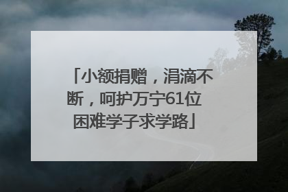 小额捐赠，涓滴不断，呵护万宁61位困难学子求学路
