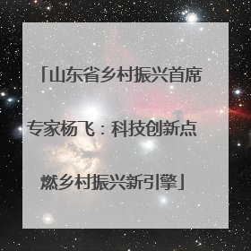 山东省乡村振兴首席专家杨飞：科技创新点燃乡村振兴新引擎