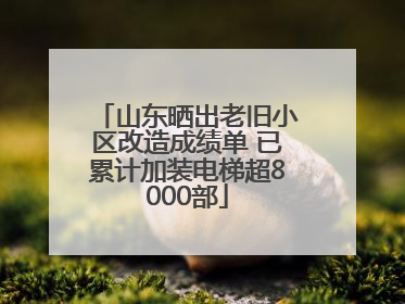 山东晒出老旧小区改造成绩单 已累计加装电梯超8000部