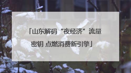 山东解码“夜经济”流量密钥 点燃消费新引擎