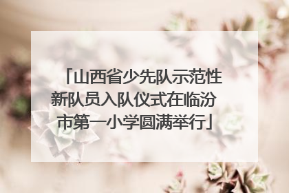 山西省少先队示范性新队员入队仪式在临汾市第一小学圆满举行