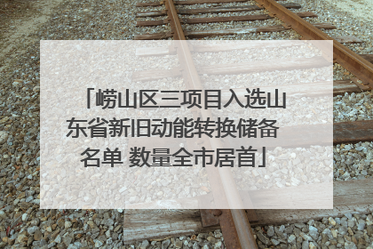 崂山区三项目入选山东省新旧动能转换储备名单 数量全市居首