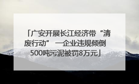 广安开展长江经济带“清废行动” 一企业违规倾倒500吨污泥被罚8万元