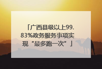 广西县级以上99.83%政务服务事项实现“最多跑一次”