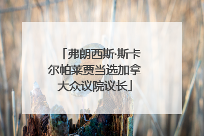 弗朗西斯·斯卡尔帕莱贾当选加拿大众议院议长