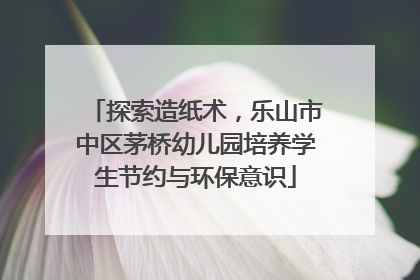 探索造纸术，乐山市中区茅桥幼儿园培养学生节约与环保意识