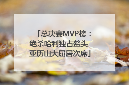总决赛MVP榜：绝杀哈利独占鳌头 亚历山大屈居次席