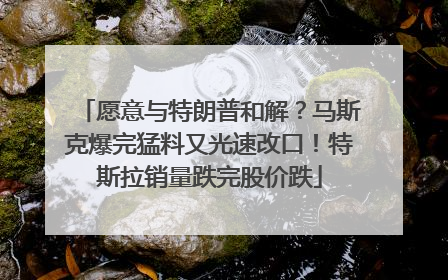 愿意与特朗普和解？马斯克爆完猛料又光速改口！特斯拉销量跌完股价跌