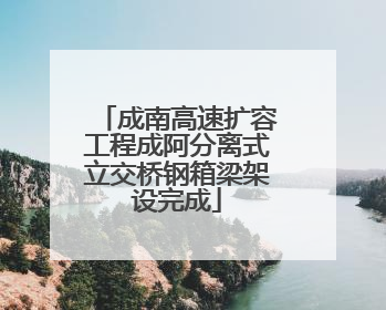成南高速扩容工程成阿分离式立交桥钢箱梁架设完成