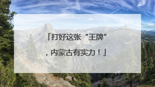 打好这张“王牌”，内蒙古有实力！