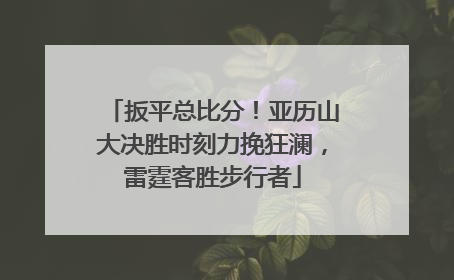 扳平总比分！亚历山大决胜时刻力挽狂澜，雷霆客胜步行者