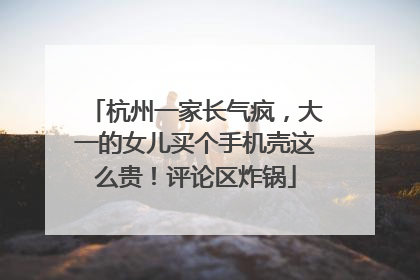 杭州一家长气疯，大一的女儿买个手机壳这么贵！评论区炸锅