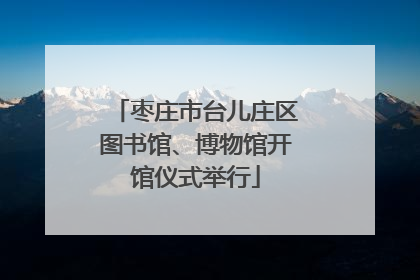枣庄市台儿庄区图书馆、博物馆开馆仪式举行