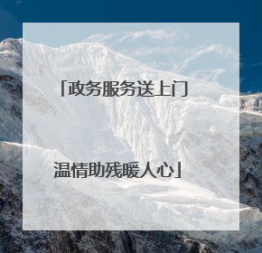政务服务送上门 温情助残暖人心
