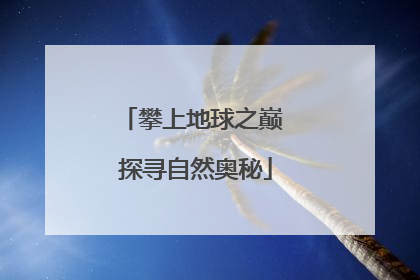 攀上地球之巅 探寻自然奥秘
