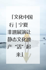 文化中国行｜宁夏 非遗展演让静态文化遗产“活”起来