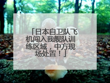 日本自卫队飞机闯入我舰队训练区域，中方现场处置！