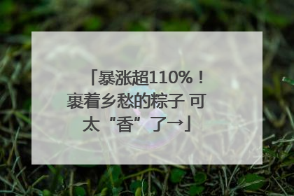 暴涨超110%！裹着乡愁的粽子 可太“香”了→