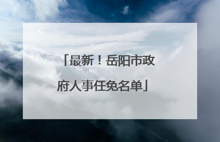 最新！岳阳市政府人事任免名单