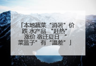 本地蔬菜“消暑”价跌 水产品 “赶热” 涨价 宿迁夏日 “菜篮子”有“温差”