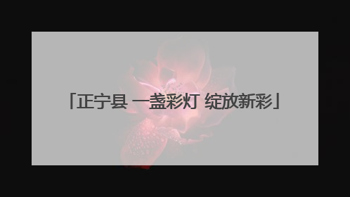 正宁县 一盏彩灯 绽放新彩