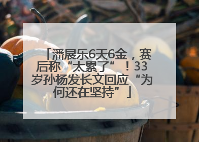 潘展乐6天6金，赛后称“太累了”！33岁孙杨发长文回应“为何还在坚持”