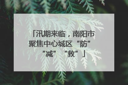 汛期来临，南阳市聚焦中心城区“防”“减”“救”