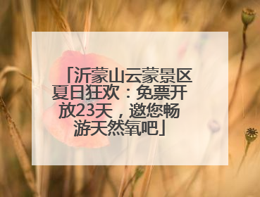 沂蒙山云蒙景区夏日狂欢：免票开放23天，邀您畅游天然氧吧