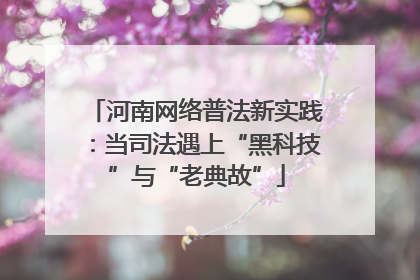 河南网络普法新实践：当司法遇上“黑科技”与“老典故”