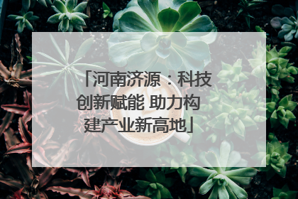 河南济源：科技创新赋能 助力构建产业新高地