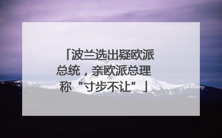 波兰选出疑欧派总统，亲欧派总理称“寸步不让”