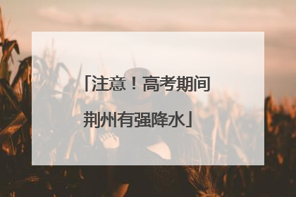注意！高考期间荆州有强降水