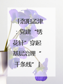 洛阳孟津：党建“绣花针”穿起基层治理“千条线”