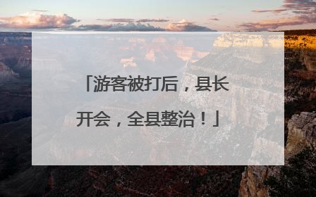 游客被打后，县长开会，全县整治！