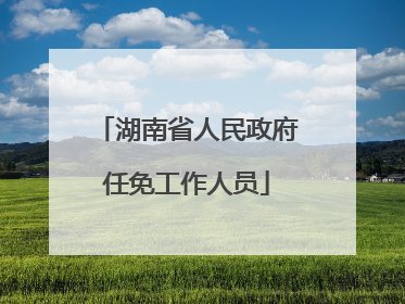 湖南省人民政府任免工作人员