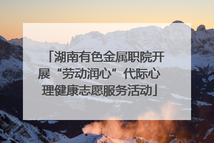 湖南有色金属职院开展“劳动润心”代际心理健康志愿服务活动